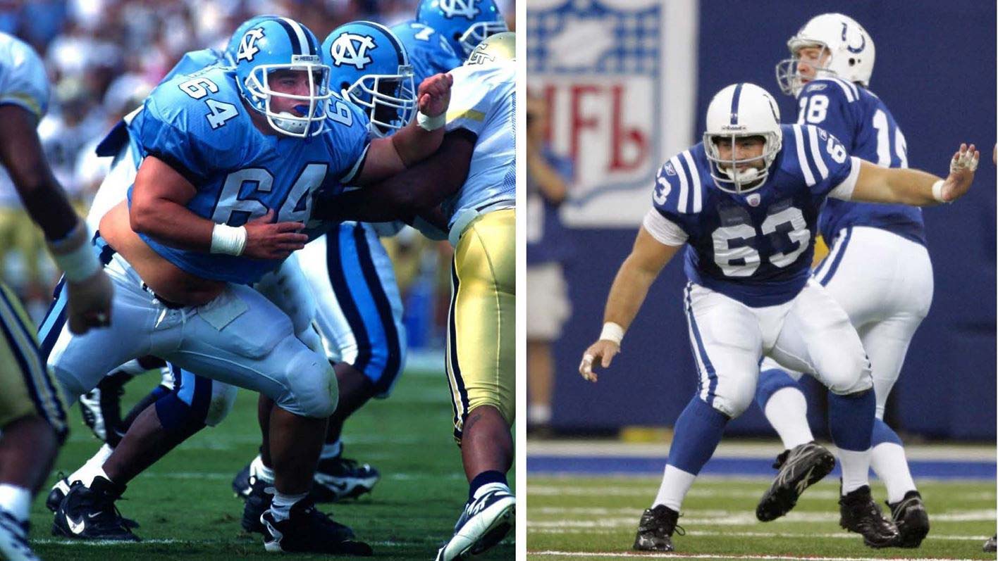 Indianapolis Colts center Jeff Saturday (63) works out before