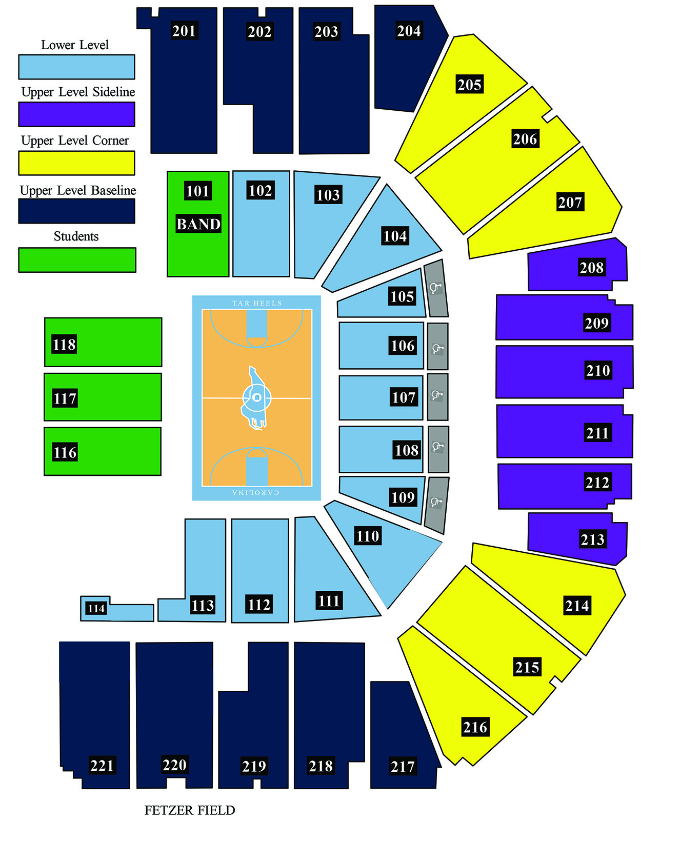Dean Smith Center Seating Chart With Rows Two Birds Home